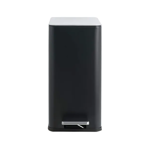 10L/2.6 Gallon Rectangular Step Trash Can, Stainless Steel Garbage Can with Foot Pedal, Removable Inner Bucket with Grip Groove and Side Handle for Kitchen Bathroom Office, Black - Image 5