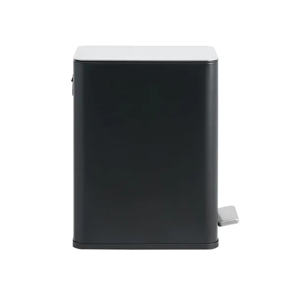 10L/2.6 Gallon Rectangular Step Trash Can, Stainless Steel Garbage Can with Foot Pedal, Removable Inner Bucket with Grip Groove and Side Handle for Kitchen Bathroom Office, Black - Image 2