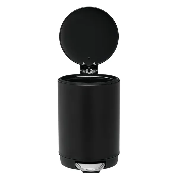 3L/0.8 Gallon Round Step Trash Can, Small Stainless Steel Bathroom Garbage Can with Foot Pedal and Removable Inner Bucket for Bathroom, Bedroom, Office, Black - Image 8