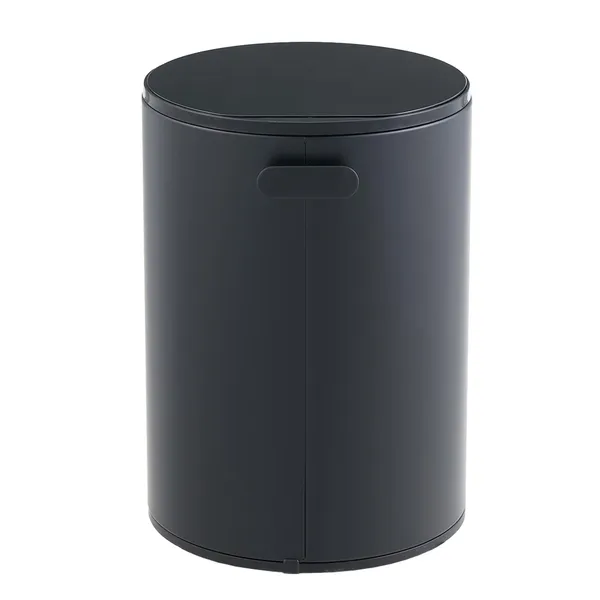 5L/1.32 Gallon Round Step Trash Can, Small Stainless Steel Bathroom Garbage Can with Foot Pedal and Removable Inner Bucket for Bathroom, Bedroom, Office, Black - Image 3