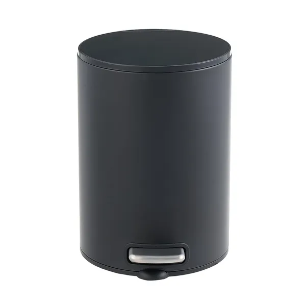 5L/1.32 Gallon Round Step Trash Can, Small Stainless Steel Bathroom Garbage Can with Foot Pedal and Removable Inner Bucket for Bathroom, Bedroom, Office, Black - Image 10