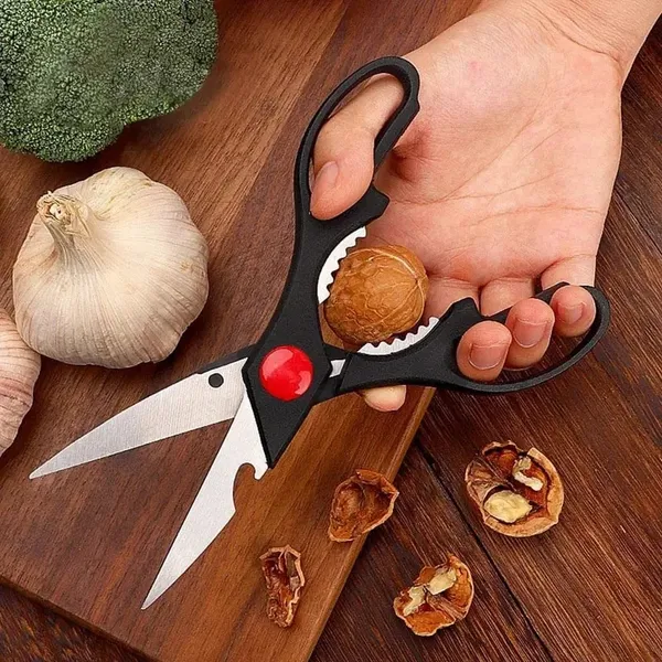 Heavy Duty Multi-Purpose Kitchen Scissors, Food Scissors, Sharp Scissors with Nutcrackers, Bottle Opener, Can Opener, Vegetable Cutting Scissors, Chopping Scissors, Multi-Purpose Utensil Gadgets - Image 9