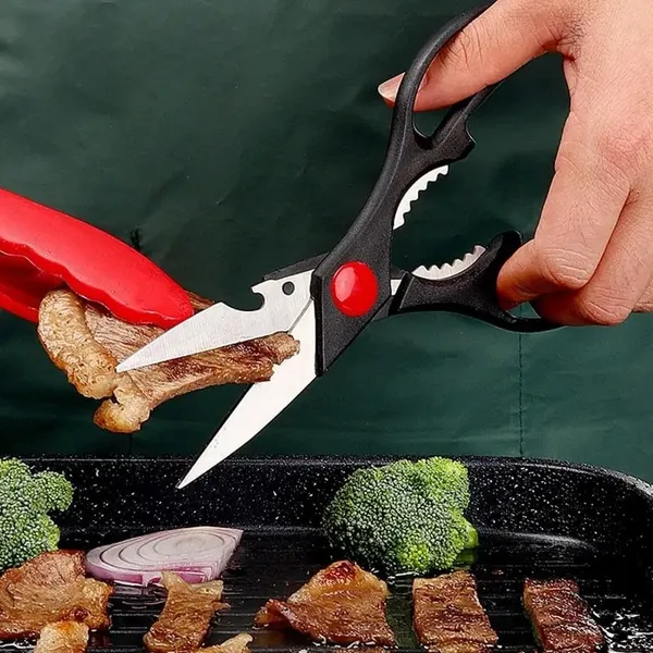 Heavy Duty Multi-Purpose Kitchen Scissors, Food Scissors, Sharp Scissors with Nutcrackers, Bottle Opener, Can Opener, Vegetable Cutting Scissors, Chopping Scissors, Multi-Purpose Utensil Gadgets - Image 10