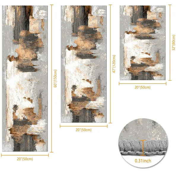 Three-piece kitchen rug set, non-slip and washable, abstract pattern kitchen hallway rug, soft and comfortable, suitable for sinks, floors, entrances, hallways and bathrooms. - Image 40