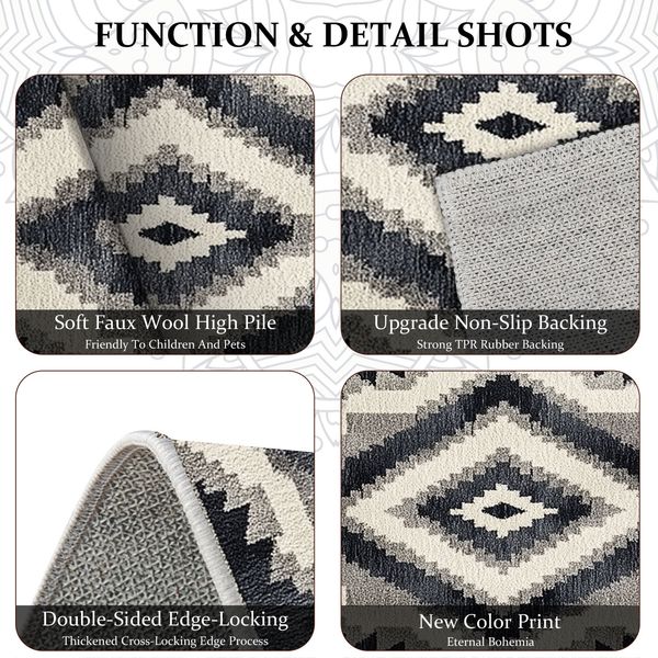 Three-piece kitchen rug set, non-slip and washable, abstract pattern kitchen hallway rug, soft and comfortable, suitable for sinks, floors, entrances, hallways and bathrooms. - Image 7