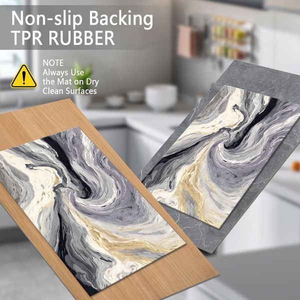 Three-piece kitchen rug set, non-slip and washable, abstract pattern kitchen hallway rug, soft and comfortable, suitable for sinks, floors, entrances, hallways and bathrooms. - Image 139